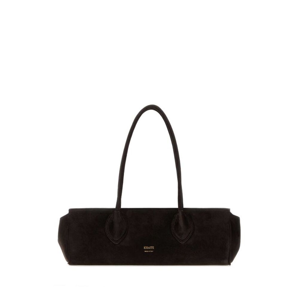 Khaite Women Dark Brown Suede Donna Shoulder Bag